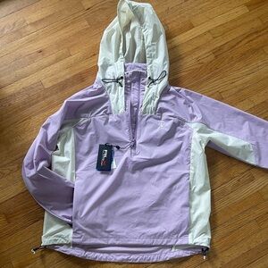 Ralph Lauren Women’s S Purplish/Pink and Cream Hooded Windbreaker Jacket NWT